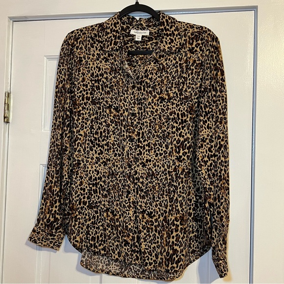#85 BEACHLUNCHLOUNGE LEOPARD PRINT TOP SMALL - Picture 1 of 5